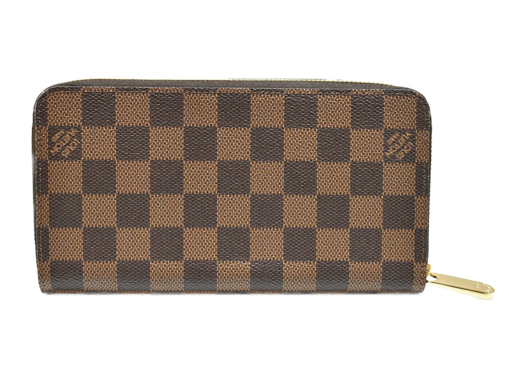 Louis Vuitton Round Damier Long Zippy Zipper Ebene Wallet Brown